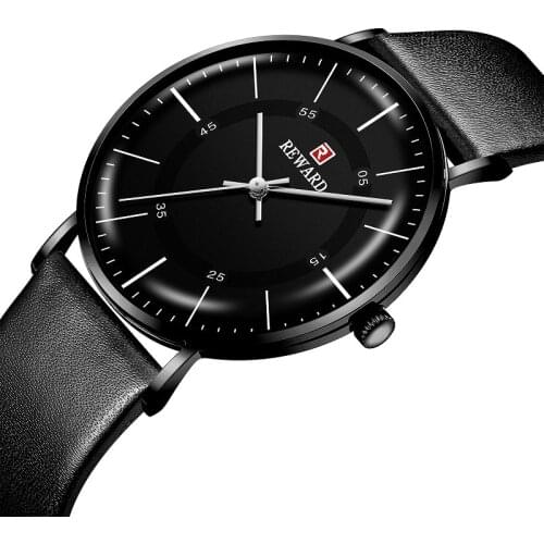 Relógio masculino DEAVALLY Fashion mens casual simple watch leather strap ultra-thin dial Erkek izle Мужские часы