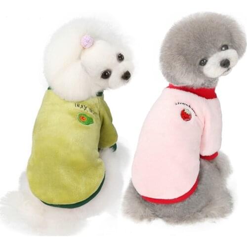 Pet Cute Plush Round Neck Warm Winter Fruit Sweater Pets Clothes Winter Warm Fleece Coat For Small Dogs French Bulldog Clothes