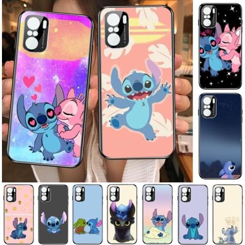 Stitch Play Phone Case For xiaomi redmi POCO F1 F2 F3 X3 Pro M3 9C 10T Lite NFC Anime Black Cover Silicone Back Prett mi 10 ultr
