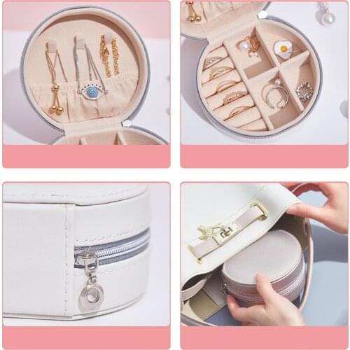 Jewelry Travel Organizer Small Jewelry Box PU Leather Women Girls Traveling Jewelries Case And Portable Jewellery Box
