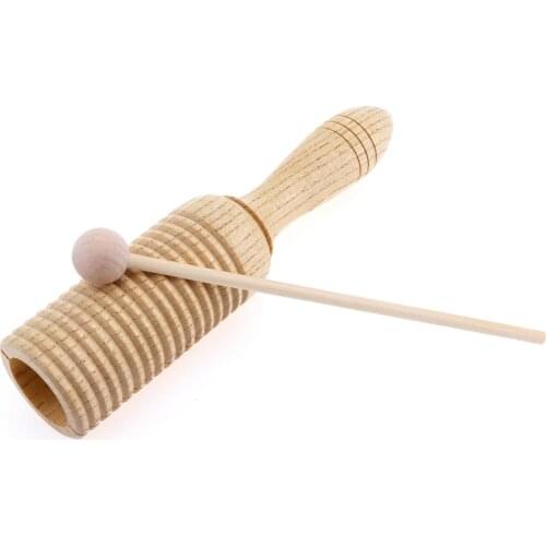 Eco-Friendly Sound Tube Wooden Crow Kid Children Gift Pine Wood Sounder Musical Percussion Education Instrument