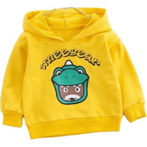 Spring Autumn Infant Cartoon Letter Hooded T Shirt New Kids Toddler Clothing Children Fashion Sweatshirt Baby Boys Girl Costume