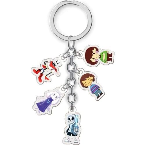 Game Undertale Sans PKeychain Anime Acrylic Pendant Keyring Collection Gifts