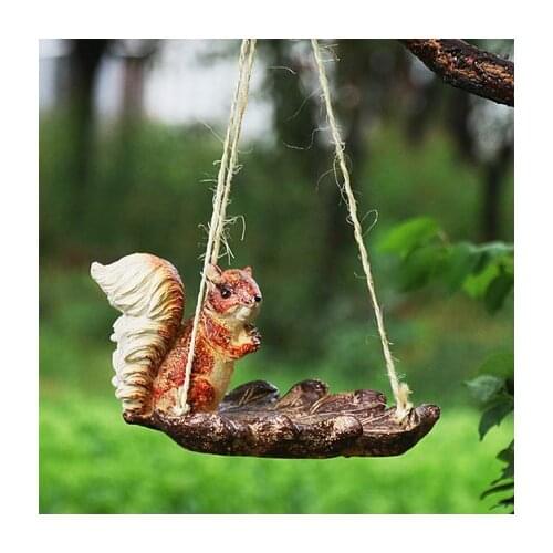 Creative pendant simulation squirrel feeder, fruit tray, garden garden decoration, snack dish, pendant, animal. free shipping