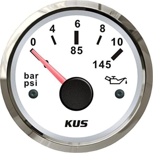 1pc 0-145psi 52mm Black Oil Pressure Gauges Vehicles Oil Pressure Gauges 0-10bar 12/24v Fit for Boat or Auto Tuning
