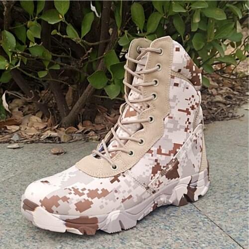 Mens Boots Hunting Shoes Outdoor High-Top Trekking Hiking Rubber Tactical Sneakers Non-Slip Durable Army Boots Big Size 38-46