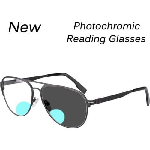 Germany Unique No screw Design Photochromic Bifocal Reading Glasses Men Presbyopic Eyeglasses For Male Eyewear diopter 1.0-3.0