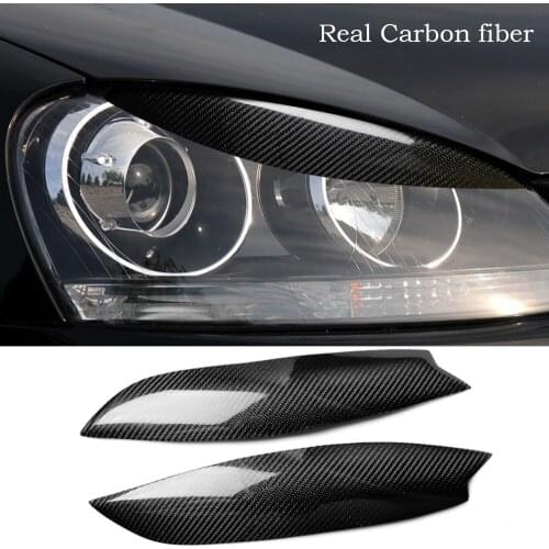 Real Carbon Fiber Headlight eyebrow Trim For VW Golf 5 GTI Jetta R32 Rabbit Mk5