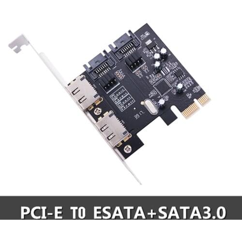 SATA Riser Card PCI-E to ESATA+SATA 3.0 6G Hard Drive Expansion Card PCIe to SATA/ESATA3.0 Adapter Card