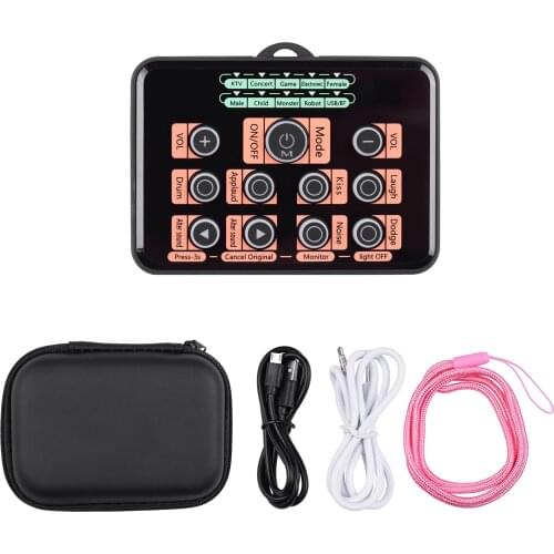 SK5 Upgraded Version Multi-functional DSP Sound Card Voice Changer with 8 Changing Voices 5 Atmosphere Effects Wireless BT