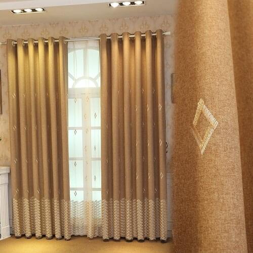 Modern Curtains Simple and Atmospheric Chenille Shading Finished Product Customization Curtains for Living Dining Room Bedroom