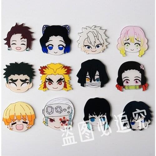 TQ 1PCS Kimetsu no Yaiba cartoon hero Badges for Clothing Acrylic Badges Kawaii Icons on The Backpack Pin Brooch Badge Y18