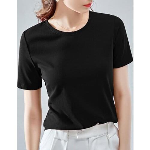 High Quality Summer Leisure Soft Cotton Womens T-shirt