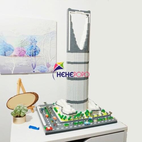 YZ070 World Famous Architecture Kingdom Tower 3D Model 4692pcs DIY Mini Diamond Blocks Bricks Building Toy for Children No Box