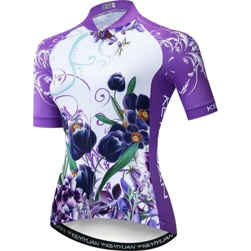 KEYIYUAN Women Cycling Jersey Tops Summer Mountain Bicycle Clothing Short Sleeve MTB Bike Shirt Ropa De Ciclismo Para Muj
