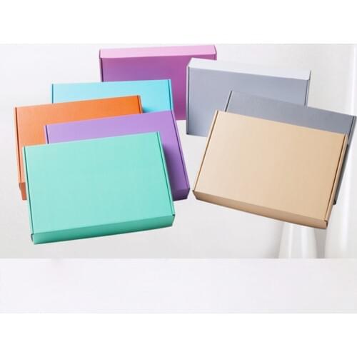10Pcs Color Corrugated Paper Box 3 Layer Small Courier Box Jewelry Express Boxes Kraft Gift Packaging Box Logistics Supplies