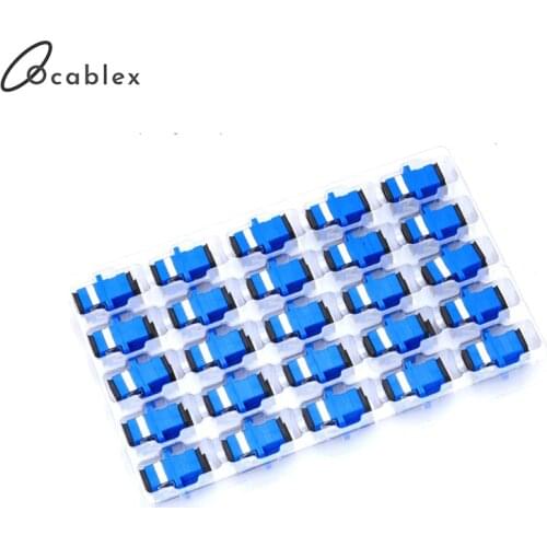 100pcs/lot SC/UPC Adaptor New SC Female Fiber Optic Simplex Single Mode SC Flange with Flange Plastic Fiber Coupler