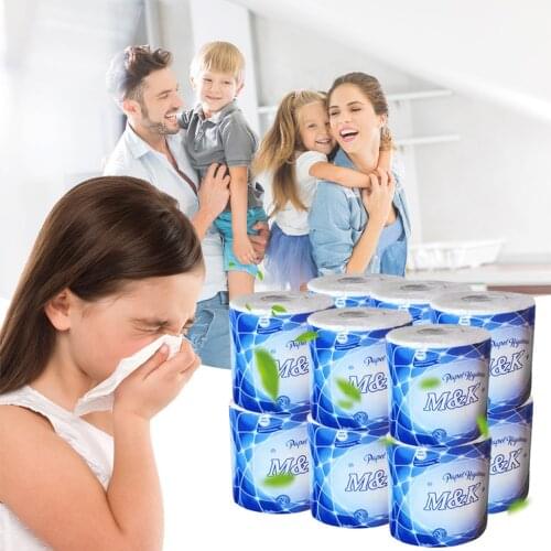 12 Rolls Hollow Replacement Toilet Paper Table Home Kitchen Bathroom Paper Primary Wood Pulp Tissue