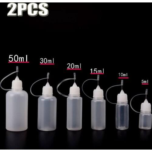 2Pcs 5/10/15/20/30/50ml PE Practical Plastic Needle Bottle Cigar Travel Dropper Juice Eye Liquid Container Solvent Oils