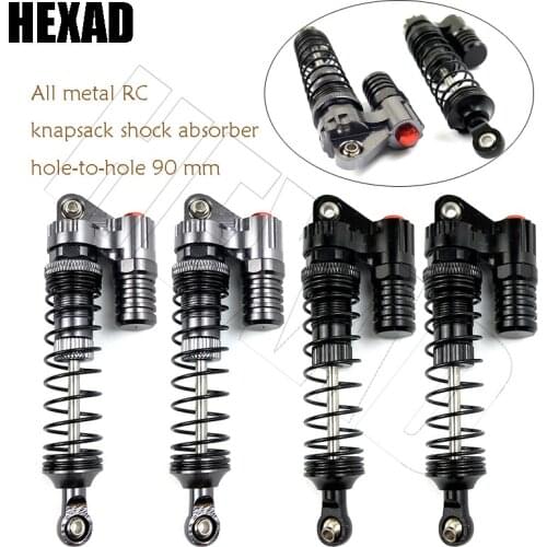 4 pcs Full Metal RC Piggyback Shock Absorber Hole to hole 90mm for 1/10 RC Crawler Car TRX4 Axial SCX10 90046 D90 KM2 Y05