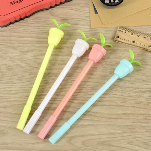 50PCS Super Meng Potted Plant Bean Sprouts Seedlings Mood Healing Fragrance Gel Pen Black Ball Pen Signing Pen Stationery