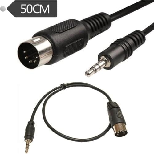 50cm 5 Pins Din MIDI Male To 3.5mm Male Plug Stereo Jack Audio Adapter Cable