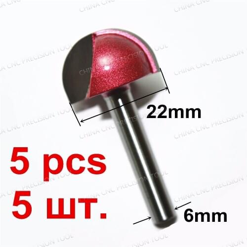6mm*22mm,Freeshipping CNC solid carbide End Mill,tungsten steel woodworking insert router bit,wood tools,Round Bottom Milling