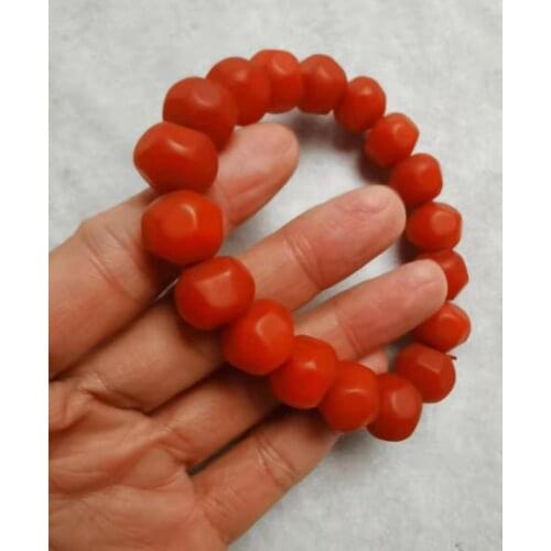 Natural south red agate jade beads bracelet ruby bracelets bangles polygon handcarved jadite jade jewelry bracelets for women