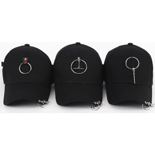 Spring Summer Black Womens Baseball Cap Fashion Hoop Decoration Headgear Kpop Cotton Solid Color Ponytail Baseball Hat