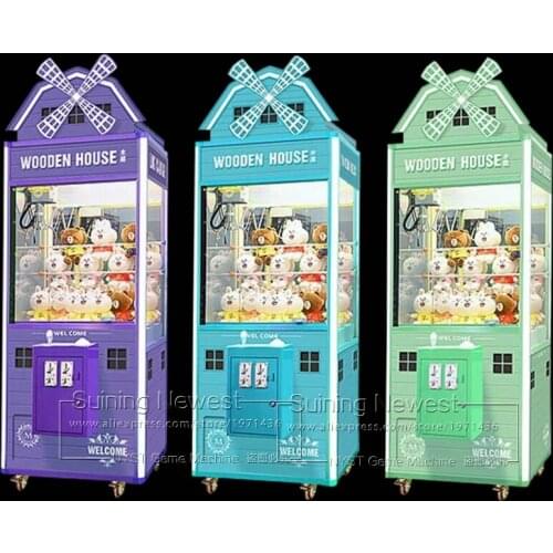 Wooden House Cranes Claw Machine Teenagers and Children Catch Stuffed Toys Coin Operated Amusement Arcade Game Machine