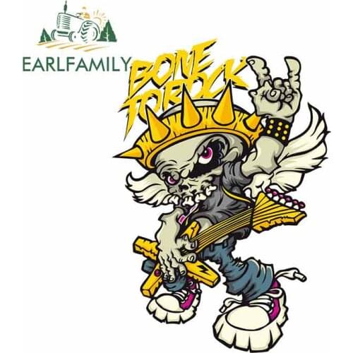 EARLFAMILY 13cm x 9.1cm for Skull Rock Anime Car Stickers Vinyl JDM Sunscreen Windshield Bumper Windows DIY Fine Decal Graphics