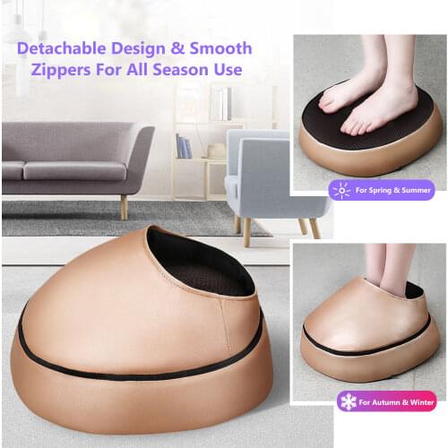 Electric Foot Massager Heating Massage Roller Machine PU Leather Massage Cushion For Back Foot Kneading Relaxation Tension