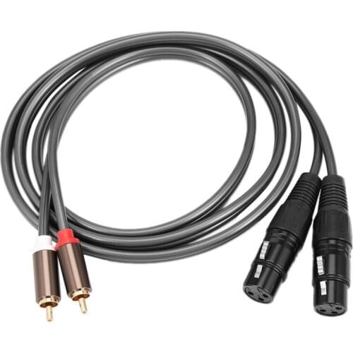 Dual Female Xlr to Rca Cable,Heavy Duty 2 Xlr Female to 2 Rca Male Patch Cable Hifi Stereo Audio Connection Cable Wire