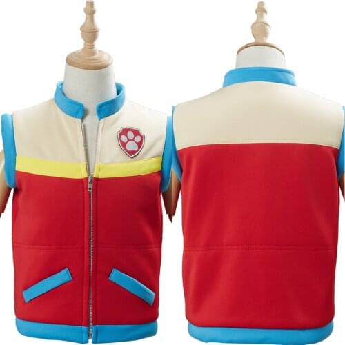Fast Shipping Anime Captain Ryder Cosplay Costume Kids Children Vest Waistcoat For Little Boy Autumn Short Coat Christmas Gift