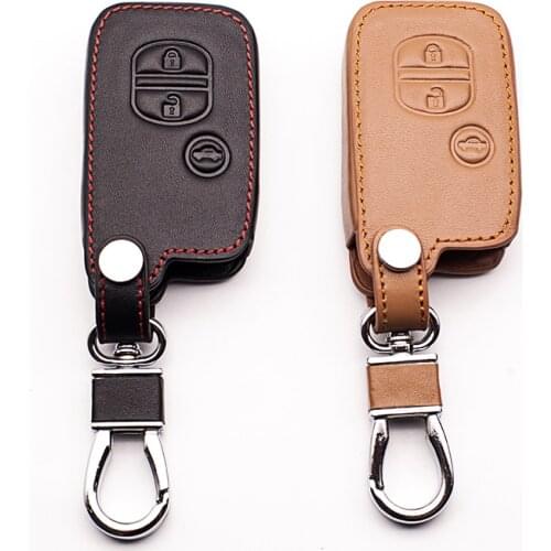For Toyota Camry Subaru leather car remote control car key chain cover 3 button smart key dust collector Key Shell starline a93