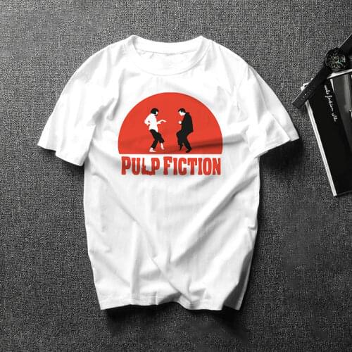 Film Movie Pulp Fiction Camiseta Mujer John Harajuku Cool Fashion T Shirt Vintage Men T-shirt Soft Funny Casual Brand Tops & Tee