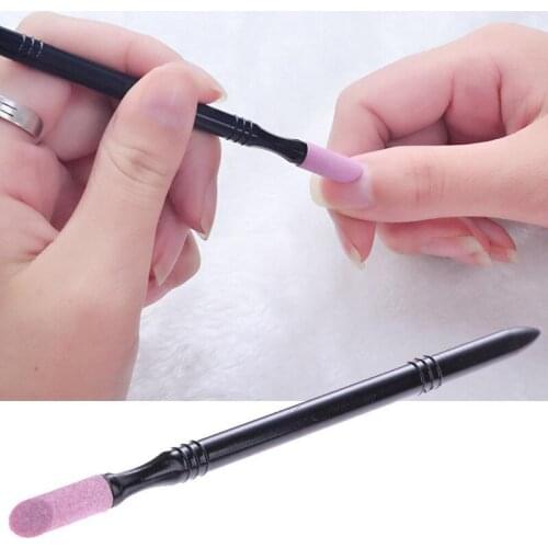 Quartz Stone Scrub Nail Cuticle Remover Dead Skin Pusher Trimmer Pick Nipper Clipper Pedicure Nail Art Pen Tool Pink