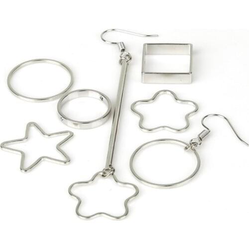 Best Selling Korean Style Mixed Shape Rhodium Color Charms Pendants fit Earring Necklace DIY Metal Jewelry Making