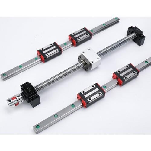 Linear Guides HGR20 + Blocks HGH20CA or HGW20CC 4PCS+Ball Screw SFU1605 L-900mm +BKBF12 +Nut Housing+Coupler 8 *10mm for CNC