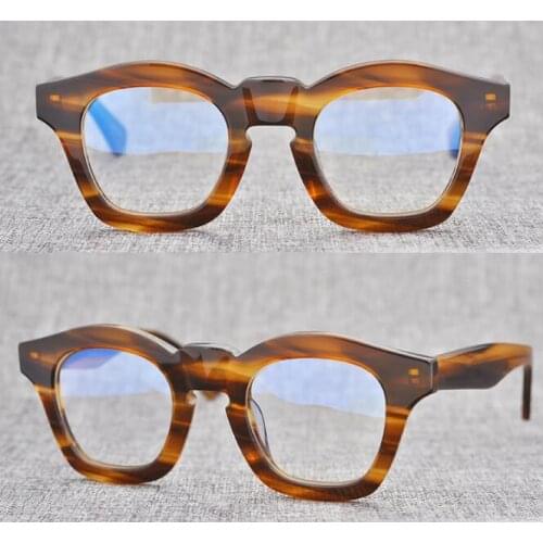 LKK Japan Handmade Italy Acetate Eyeglass Frames clear lens Glasses Myopia able Full Rim Top Quality Prescription glasses