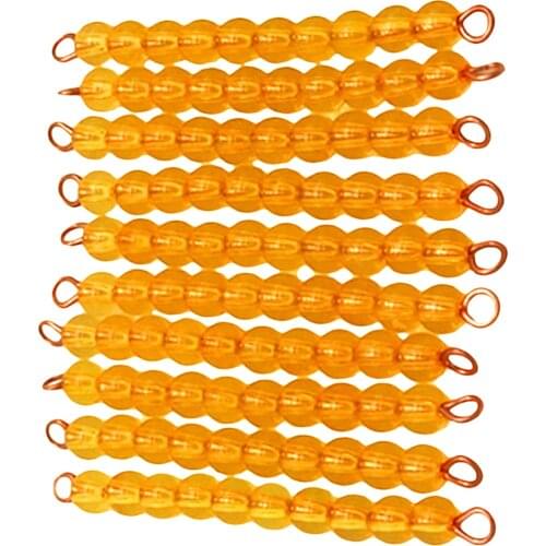 Montessori Mathematics Material 10 Pieces of Ten Beads Bar Kids Early 1-100 Numbers Counting Learning Educational Toy