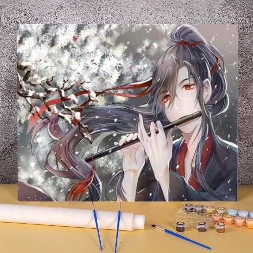 Mo Dao Zu Shi DIY Painting By Numbers Set Acrylic Paints 50*70 Canvas Pictures Decorative Paintings Crafts For Adults Art