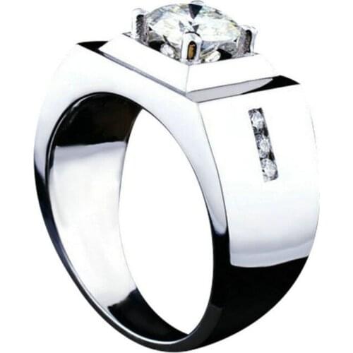 Classic Gentleman Luxury Real S925 Sterling Silver Rings Mens Elegant and Exquisite Engagement Wedding Party Gift for Boyfriend