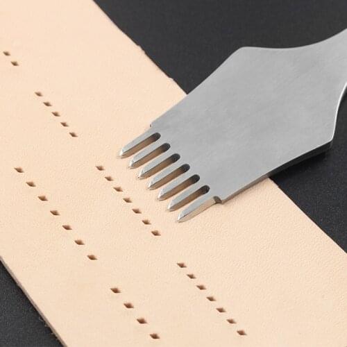 1/2/5/7 Teeth Die Steel Leather Hole Punching Leather Chisel Kit DIY Leather Craftwork Spacing Stitching Piercing Punch Tool Set