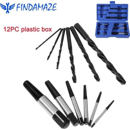 Screw Extractor Drill Bit Set Tool Accessories Screw Remover Universal Extractor Easy Removal and Removal Tool 12pc Plastic Box