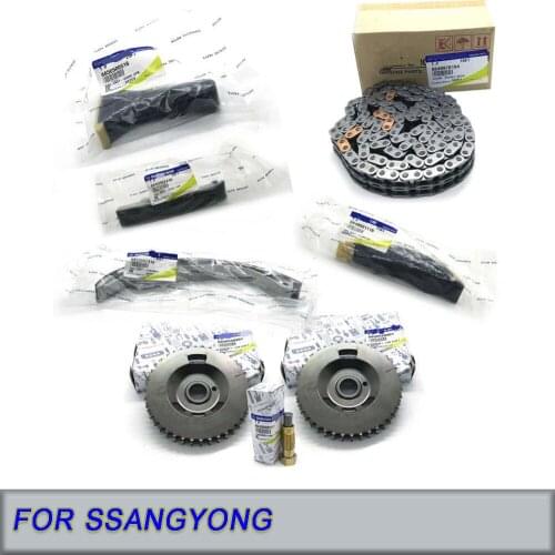 Chain Tensioner Assy Timing chain Timing baffle Camshaft sprocket 8PCS for SSANGYONG Actyon Kyron 2.0 XDI