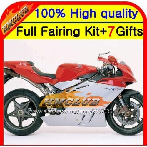 BodyRed silver For MV Agusta F4 05 06 750 1000R 312 1078 11 MA 2005 2006 4HM83 R312 Red silvery 750S 1000 R 05-06 Fairing