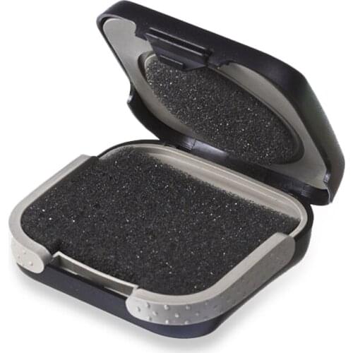 Portable Liner Foam and ABS Material Black & White Hearing Aid Case Storage Box