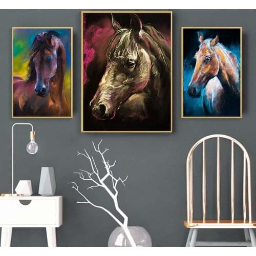 Horse Animal Watercolor Print Home Decor Nordic Canvas Poster Bedroom Living Room Picture Wall Art Impression Simple Painting