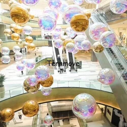 Pvc Laser beam mirror ball bar pub club hotel hanging decoration bright color Reflective Inflatable Advertising Ball